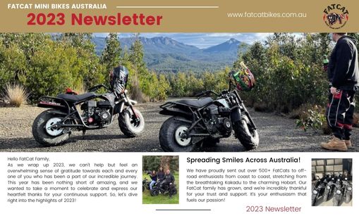 🎉 Celebrate with FatCat Mini Bikes - 2023 NEWSLETTER 🏍️