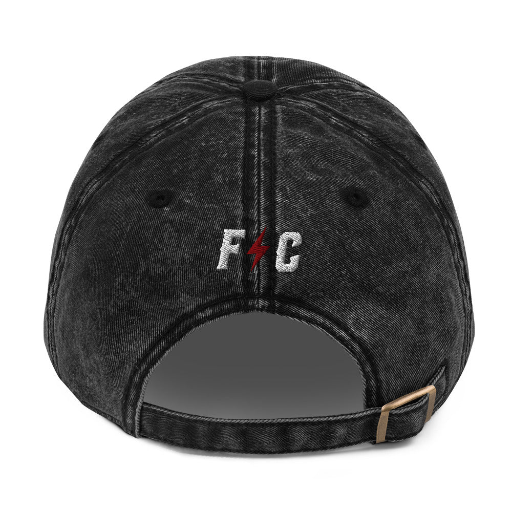 Make Tracks cap, back with embroidered F⚡C